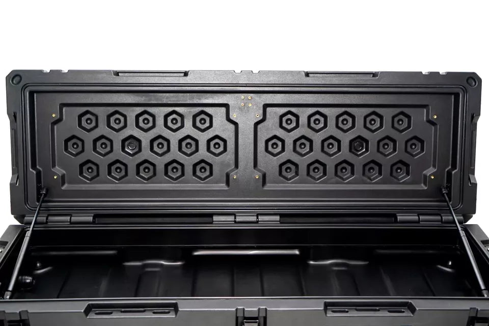 70 LITRE UNIVERSAL TOOL STORAGE CARGO BOX WITH BRAKETS ROOF RAILS RACK 130 CM